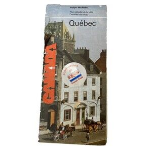 Exon Travel Club Rolph-McNally Quebec Canada 1978 City Map Vintage See Photos